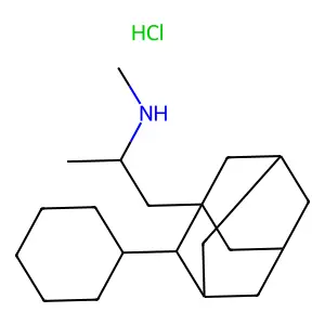 1-(2-cyclohexyl-1-adamantyl)-N-methylpropan-2-amine;hydrochloride structure