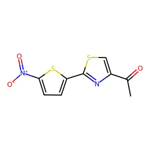 1-[2-(5-nitrothiophen-2-yl)-1,3-thiazol-4-yl]ethanone structure