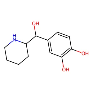 4-[(S)-hydroxy-[(2R)-piperidin-2-yl]methyl]benzene-1,2-diol structure