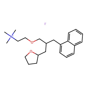 Ammonium, (2-(2-(1-naphthylmethyl)-3-(tetrahydro-2-furyl)propoxy)ethyl)trimethyl-, iodide structure