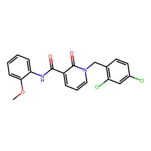 1-[(2,4-dichlorophenyl)methyl]-N-(2-methoxyphenyl)-2-oxopyridine-3-carboxamide structure