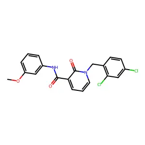 1-[(2,4-dichlorophenyl)methyl]-N-(3-methoxyphenyl)-2-oxopyridine-3-carboxamide structure