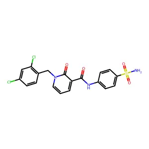 1-[(2,4-dichlorophenyl)methyl]-2-oxo-N-(4-sulfamoylphenyl)pyridine-3-carboxamide structure