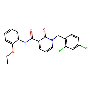 1-[(2,4-dichlorophenyl)methyl]-N-(2-ethoxyphenyl)-2-oxopyridine-3-carboxamide structure
