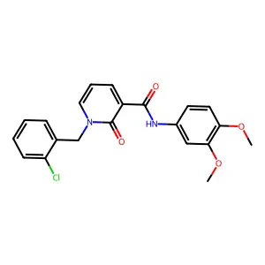 1-[(2-chlorophenyl)methyl]-N-(3,4-dimethoxyphenyl)-2-oxopyridine-3-carboxamide structure