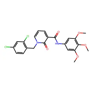 1-[(2,4-dichlorophenyl)methyl]-2-oxo-N-(3,4,5-trimethoxyphenyl)pyridine-3-carboxamide structure