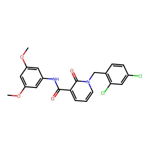 1-[(2,4-dichlorophenyl)methyl]-N-(3,5-dimethoxyphenyl)-2-oxopyridine-3-carboxamide structure