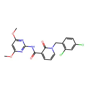 1-[(2,4-dichlorophenyl)methyl]-N-(4,6-dimethoxypyrimidin-2-yl)-2-oxopyridine-3-carboxamide structure
