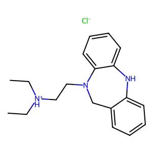 2-(6,11-dihydrobenzo[b][1,4]benzodiazepin-5-yl)ethyl-diethylazanium chloride structure