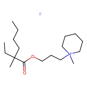 1-(2-Ethyl-2-methylhexanoyloxypropyl)-1-methylpiperidinium iodide structure
