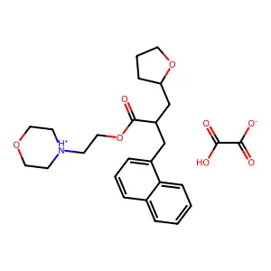 alpha-(1-Naphthylmethyl)tetrahydro-2-furanpropionic acid 2-morpholinoethyl ester oxalate structure