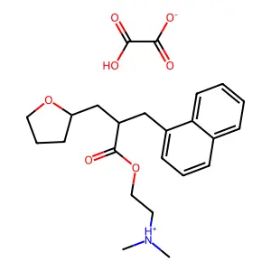dimethyl-[2-[2-(naphthalen-1-ylmethyl)-3-(oxolan-2-yl)propanoyl]oxyethyl]azanium2-hydroxy-2-oxoacetate structure