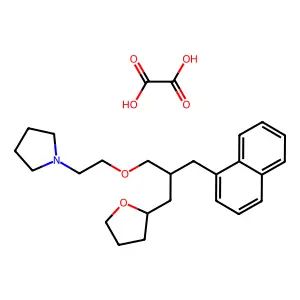 1-(2-(3-(1-Naphthyl)-2-(tetrahydrofurfuryl)propoxy)ethyl)pyrrolidine oxalate (1:1) structure