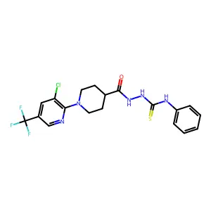 1-[[1-[3-chloro-5-(trifluoromethyl)-2-pyridinyl]piperidine-4-carbonyl]amino]-3-phenylthiourea structure