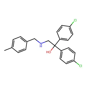 1,1-bis(4-chlorophenyl)-2-[(4-methylphenyl)methylamino]ethanol structure