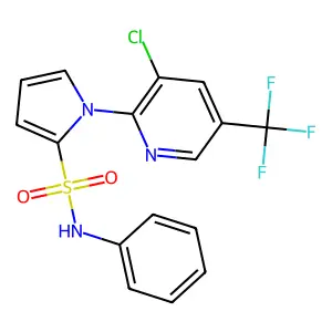 1-[3-chloro-5-(trifluoromethyl)-2-pyridinyl]-N-phenylpyrrole-2-sulfonamide structure