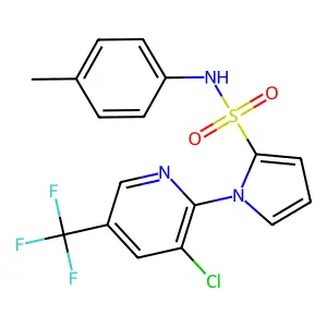1-[3-chloro-5-(trifluoromethyl)-2-pyridinyl]-N-(4-methylphenyl)pyrrole-2-sulfonamide structure