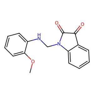 1-[(2-methoxyanilino)methyl]indole-2,3-dione structure