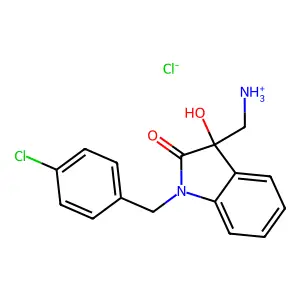 3-Aminomethyl-1-(p-chlorobenzyl)-3-hydroxyindolin-2-one hydrochloride structure