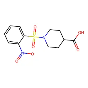 1-(2-nitrophenyl)sulfonylpiperidine-4-carboxylic acid structure