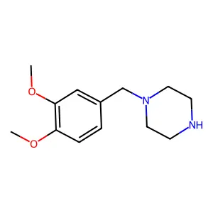 1-[(3,4-dimethoxyphenyl)methyl]piperazine structure