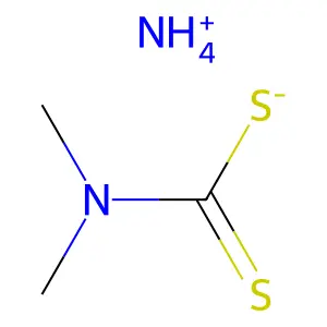azanium N,N-dimethylcarbamodithioate structure