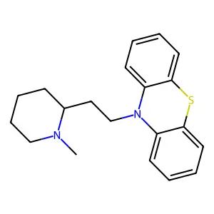 10-[2-(1-methylpiperidin-2-yl)ethyl]phenothiazine structure