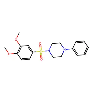 1-[(3,4-dimethoxyphenyl)sulfonyl]-4-phenylpiperazine structure