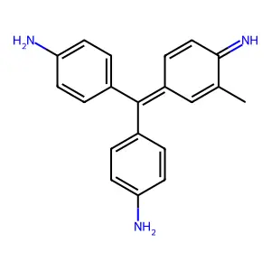 4-[(4-aminophenyl)-(4-imino-3-methylcyclohexa-2,5-dien-1-ylidene)methyl]aniline structure