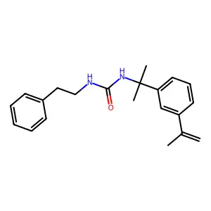 1-(2-phenylethyl)-3-{2-[3-(prop-1-en-2-yl)phenyl]propan-2-yl}urea structure