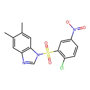 1-(2-chloro-5-nitrophenyl)sulfonyl-5,6-dimethylbenzimidazole structure