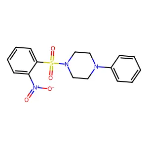 1-[(2-nitrophenyl)sulfonyl]-4-phenylpiperazine structure
