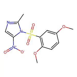 1-[(2,5-dimethoxyphenyl)sulfonyl]-2-methyl-5-nitro-1H-imidazole structure