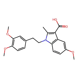 1-(3,4-dimethoxyphenethyl)-5-methoxy-2-methyl-1H-indole-3-carboxylic acid structure