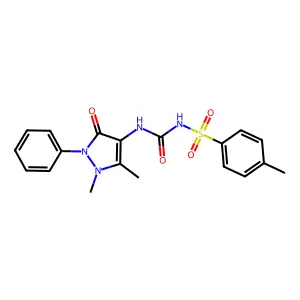 1-(1,5-dimethyl-3-oxo-2-phenylpyrazol-4-yl)-3-(4-methylphenyl)sulfonylurea structure