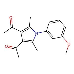 1,1'-[1-(3-methoxyphenyl)-2,5-dimethyl-1H-pyrrole-3,4-diyl]diethanone structure