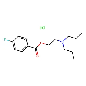 Dipropylaminoethyl p-fluorobenzoate hydrochloride structure