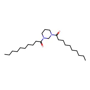1-(3-decanoyl-1,3-diazinan-1-yl)decan-1-one structure