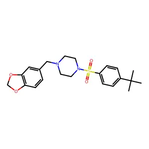 1-(1,3-benzodioxol-5-ylmethyl)-4-(4-tert-butylphenyl)sulfonylpiperazine structure