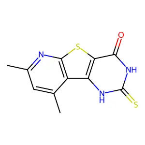 11,13-dimethyl-4-sulfanylidene-8-thia-3,5,10-triazatricyclo[7.4.0.02,7]trideca-1(9),2(7),10,12-tetraen-6-one structure