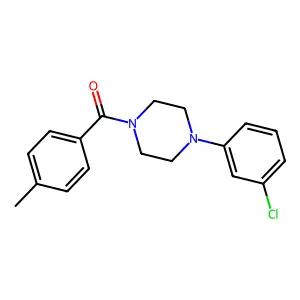 1-(3-chlorophenyl)-4-(4-methylbenzoyl)piperazine structure