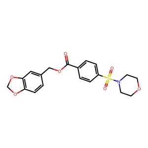 1,3-benzodioxol-5-ylmethyl 4-morpholin-4-ylsulfonylbenzoate structure