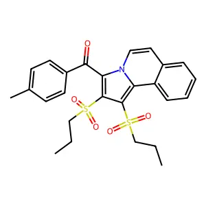 [1,2-bis(propylsulfonyl)pyrrolo[2,1-a]isoquinolin-3-yl]-(4-methylphenyl)methanone structure