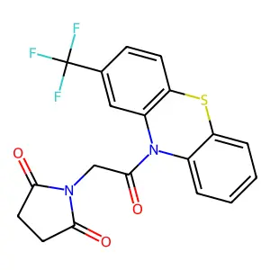 1-[2-oxo-2-[2-(trifluoromethyl)phenothiazin-10-yl]ethyl]pyrrolidine-2,5-dione structure