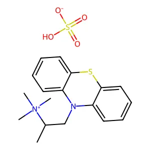 hydrogen sulfatetrimethyl(1-phenothiazin-10-ylpropan-2-yl)azanium structure