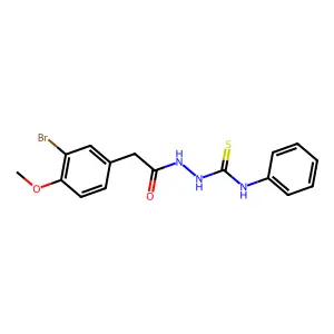 1-[[2-(3-bromo-4-methoxyphenyl)acetyl]amino]-3-phenylthiourea structure