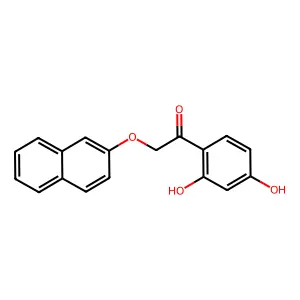 1-(2,4-dihydroxyphenyl)-2-(naphthalen-2-yloxy)ethan-1-one structure