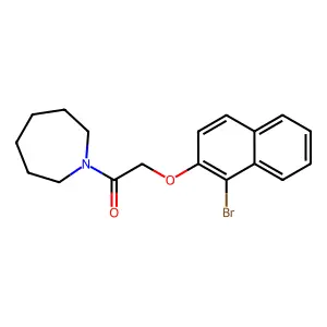 1-{[(1-bromo-2-naphthyl)oxy]acetyl}azepane structure