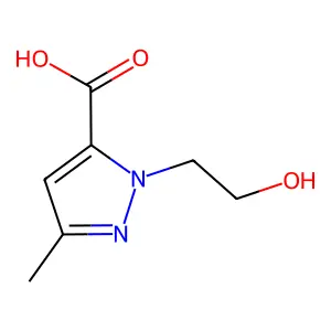 1-(2-Hydroxyethyl)-3-methyl-1H-pyrazole-5-carboxylic acid structure