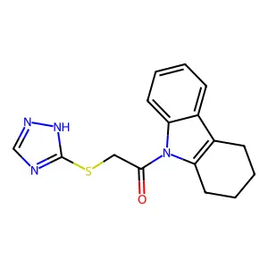 1-(1,2,3,4-tetrahydro-9H-carbazol-9-yl)-2-(4H-1,2,4-triazol-3-ylsulfanyl)ethanone structure
